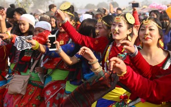 सामूहिक रुपमा (याक्थुङ चुम्लुङ) लिम्बूले आफ्नो समुदायको राष्ट्रिय पर्व ‘उधौली’ मनाए