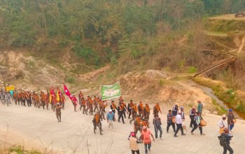 गोरखा–जितगढी पदयात्राका क्रममा सेनाको टोली पाल्पामा